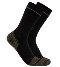 Midweight Cotton Blend Steel toe Boot Sock 2-Pack - Black