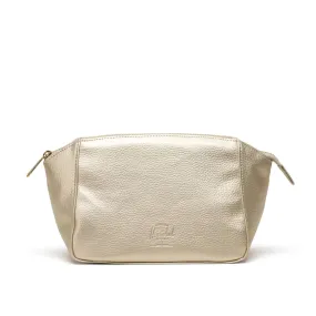 Milan Toiletry Bag (Gold Vegan Leather)