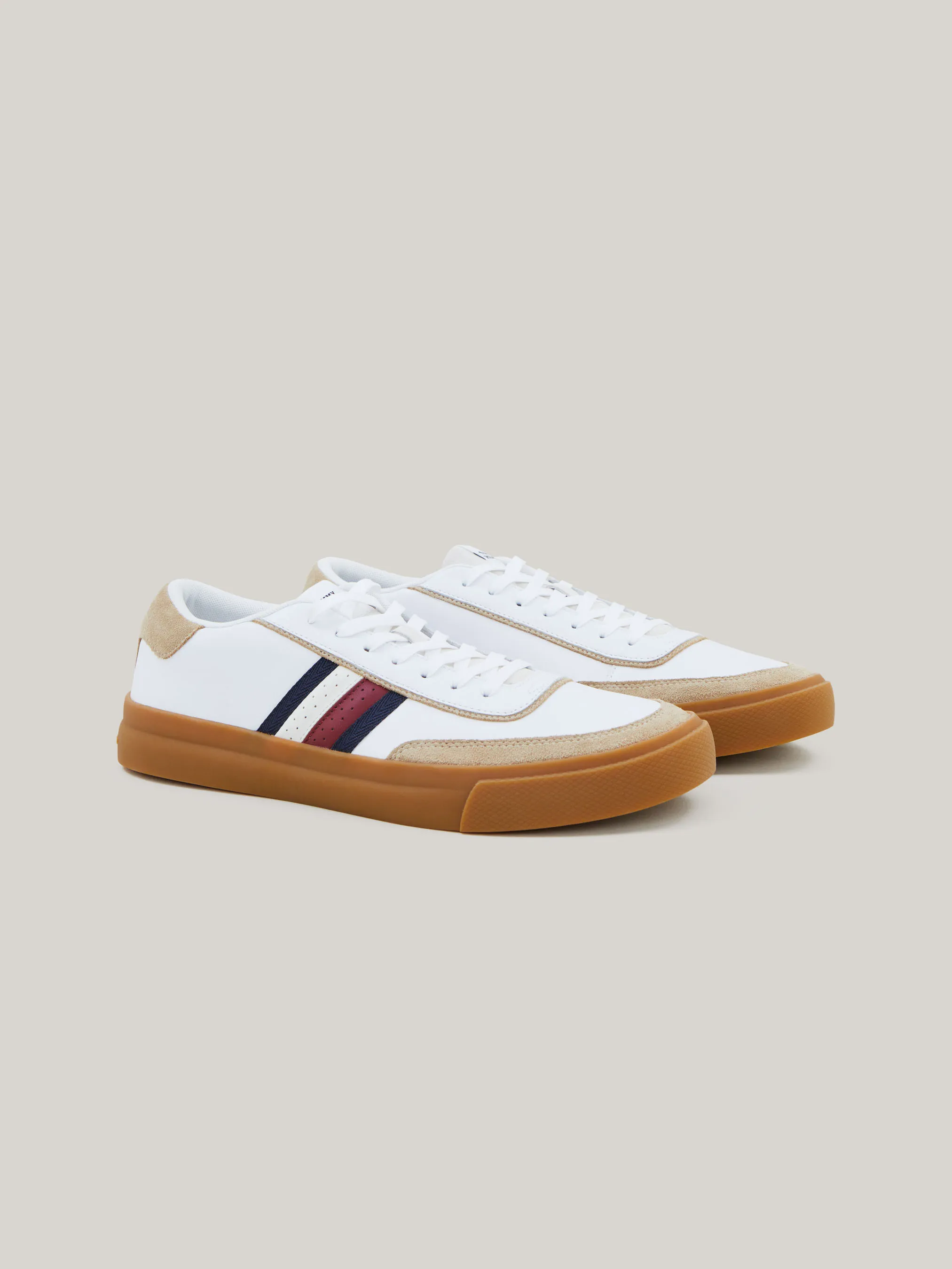 Mixed Texture Leather Cupsole Trainers | Sneakers | Tommy Hilfiger