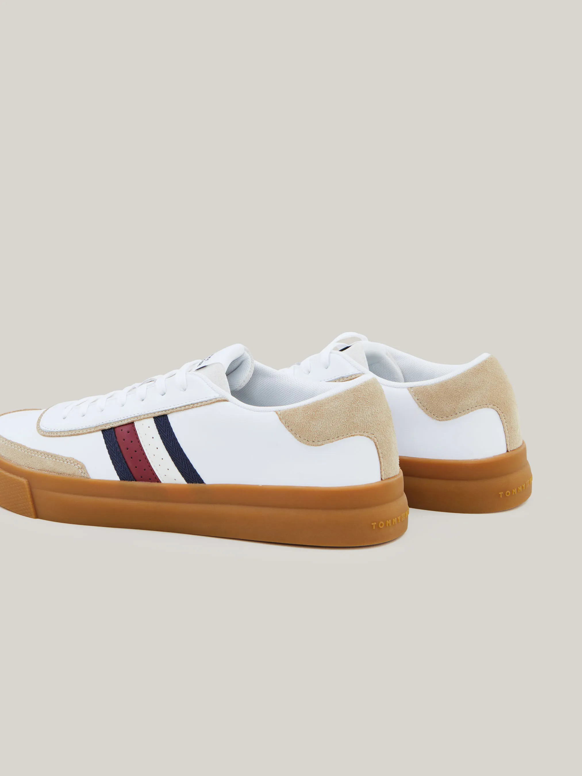 Mixed Texture Leather Cupsole Trainers | Sneakers | Tommy Hilfiger