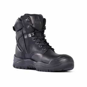 Mongrel Black High Leg Zipsider Boot w/ Scuff Cap