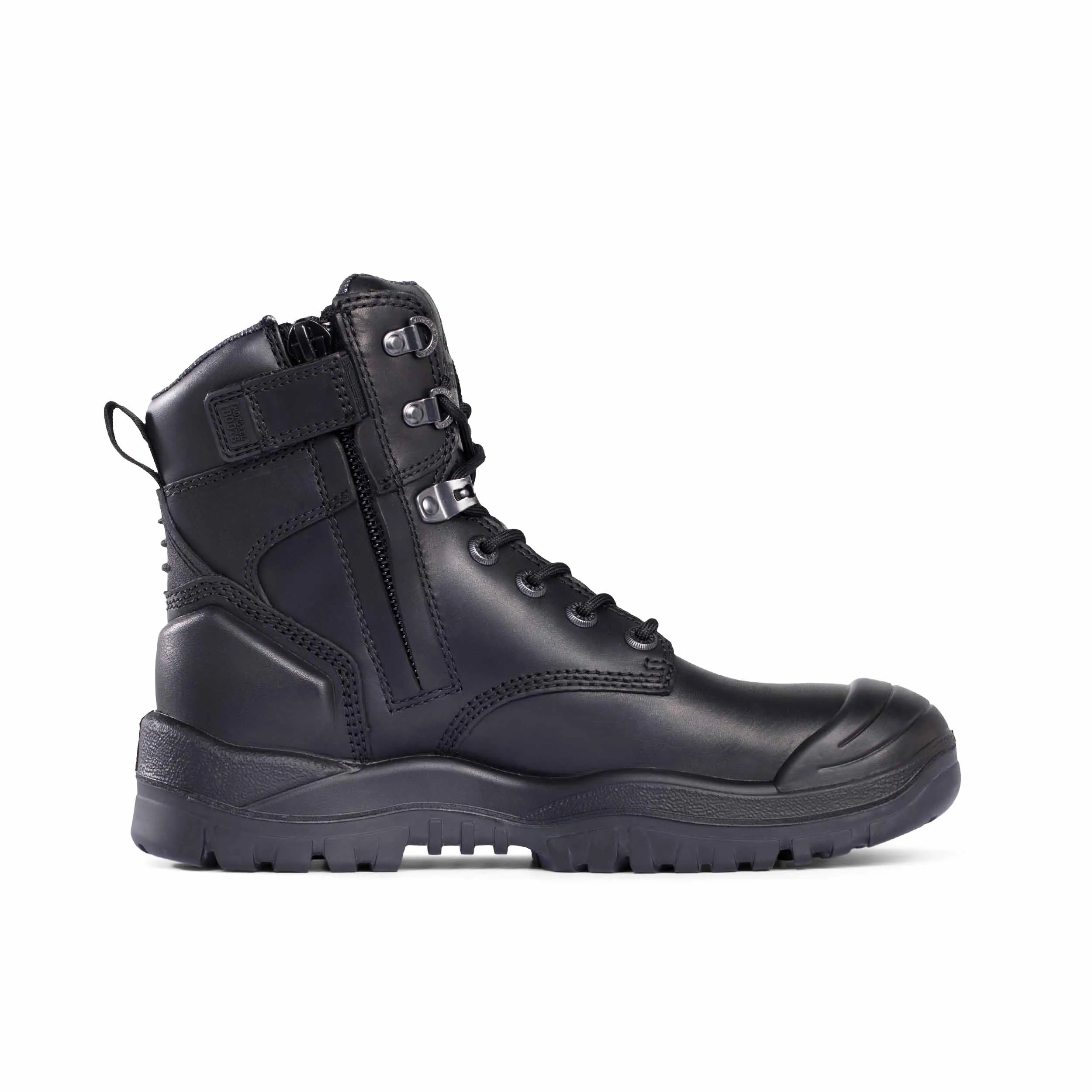 Mongrel Black High Leg Zipsider Boot w/ Scuff Cap