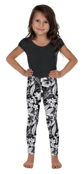 Monochrome Floral Kid's Leggings