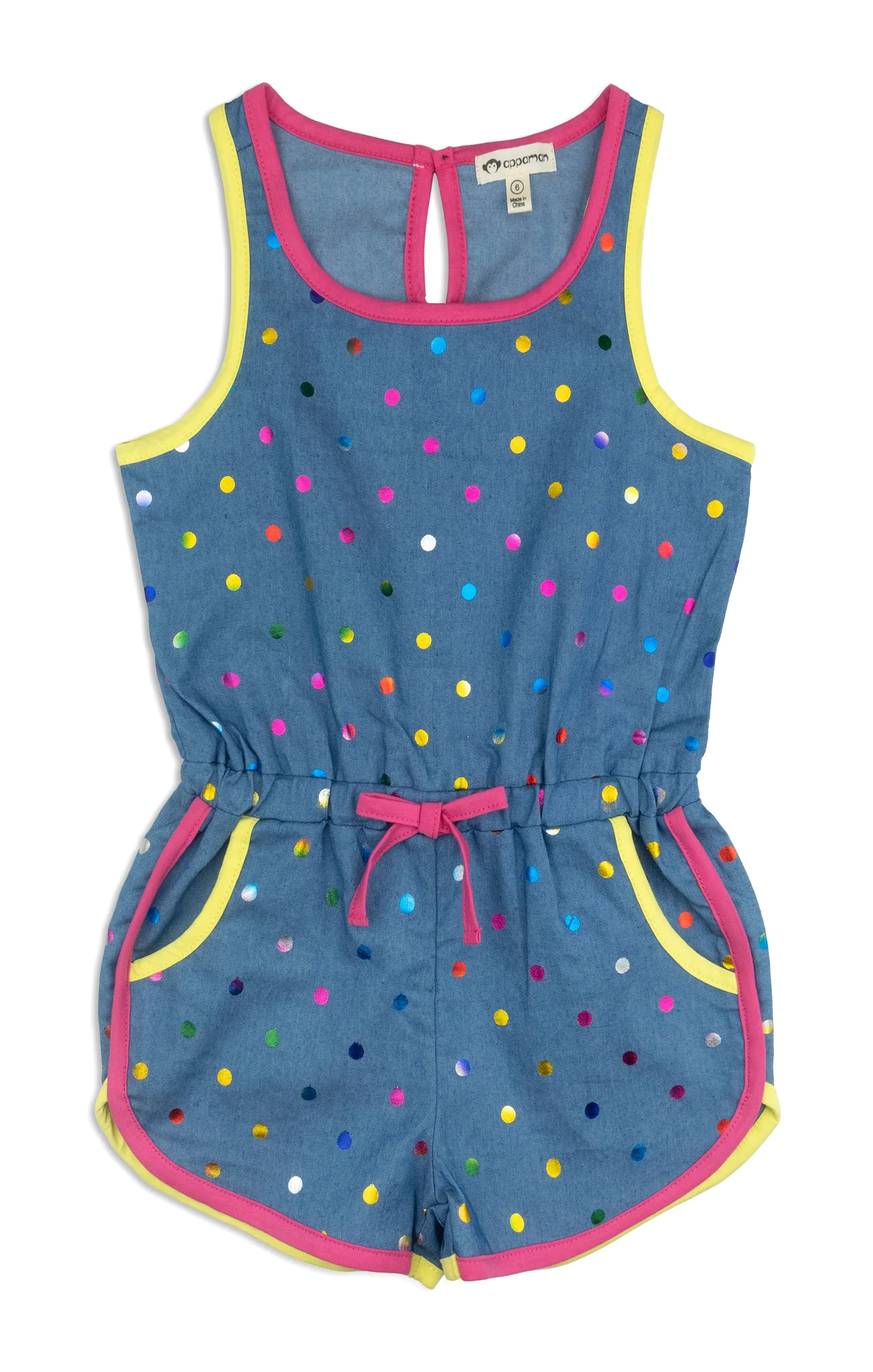 Navy Metallic Dot Romper