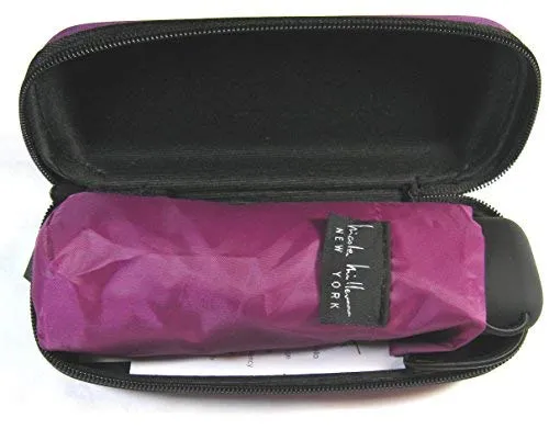 Nicole Miller Micro Mini Umbrella with Hard Eyeglass Carrying Case Mauve