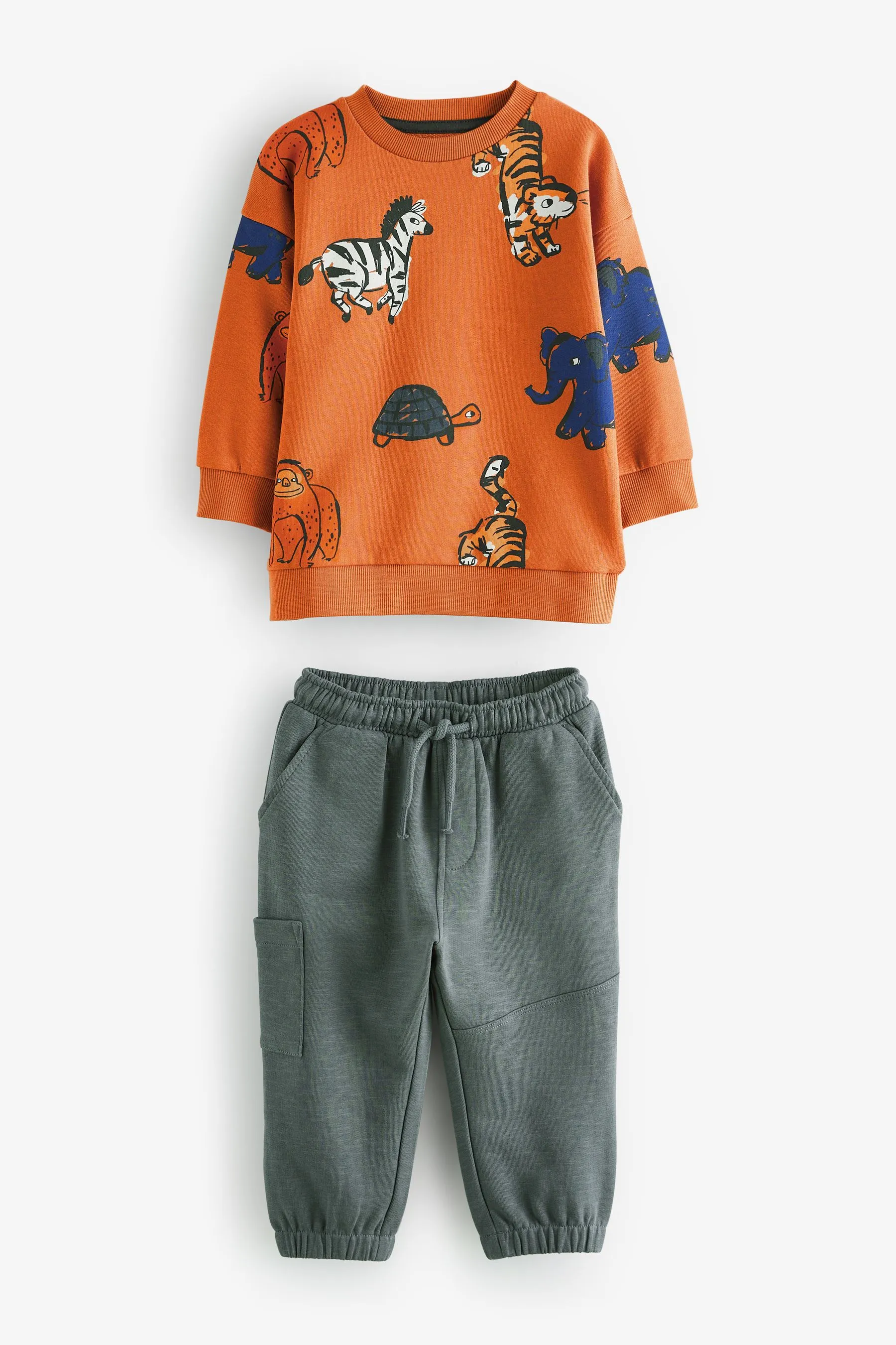 Orange Safari Long Sleeve Top and Joggers Set (3mths-7yrs)