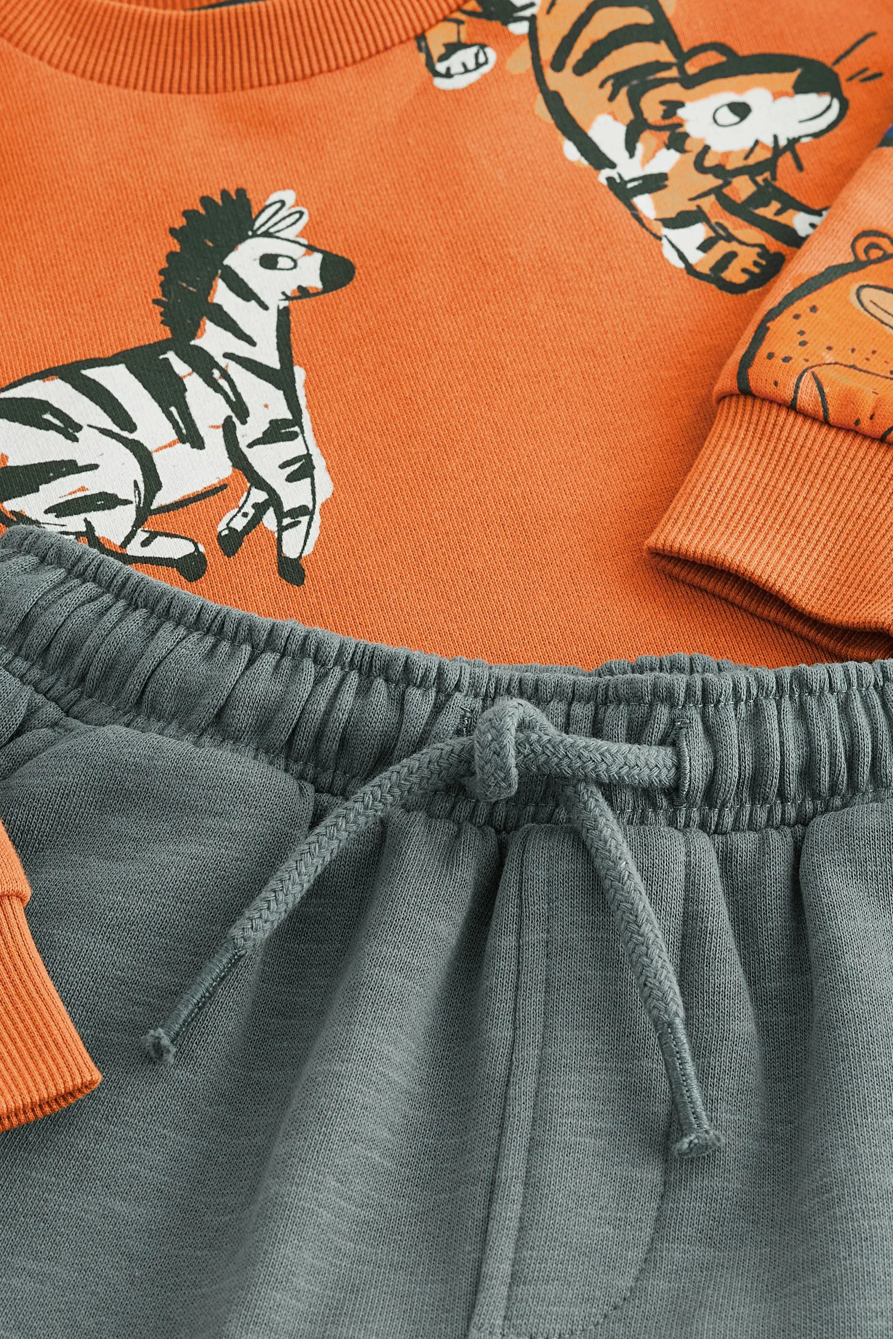 Orange Safari Long Sleeve Top and Joggers Set (3mths-7yrs)