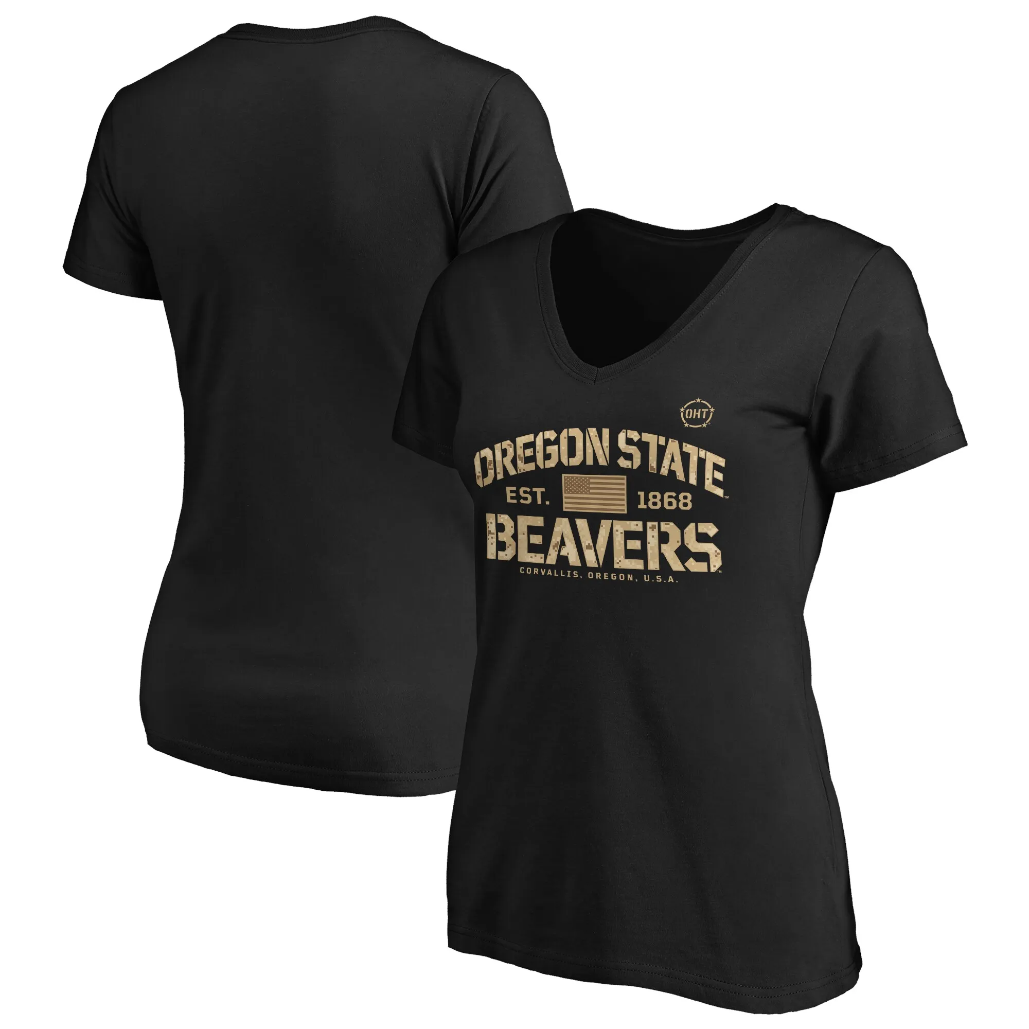 Oregon State Beavers Women's Black OHT Boot Camp V-Neck T-Shirt