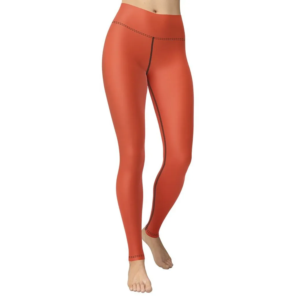 Peachy Red Yoga Leggings