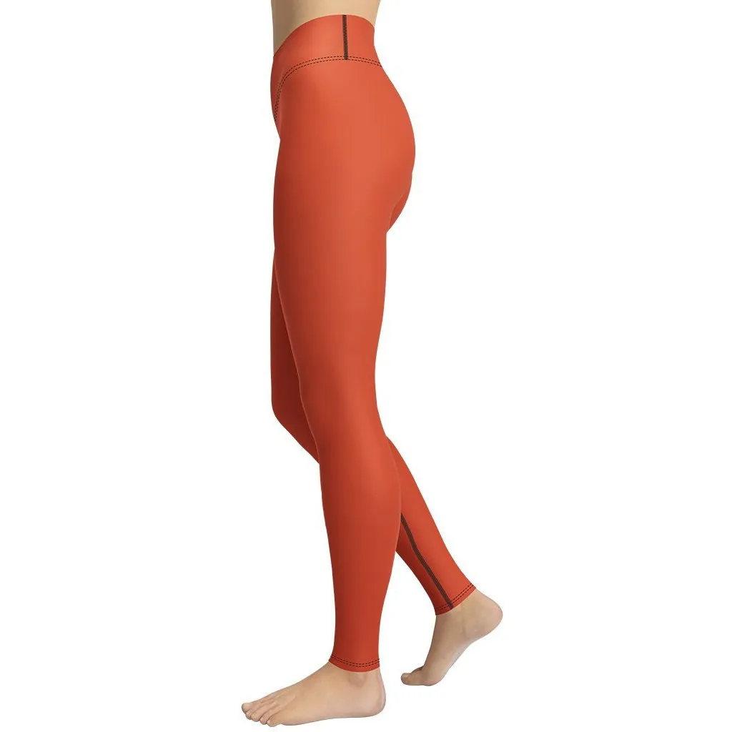 Peachy Red Yoga Leggings