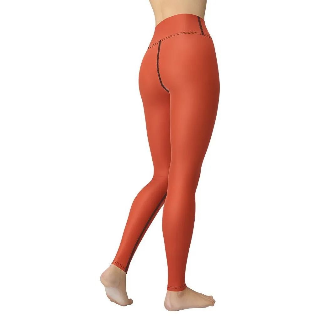 Peachy Red Yoga Leggings