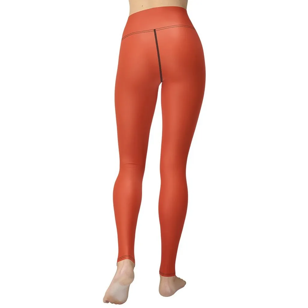 Peachy Red Yoga Leggings