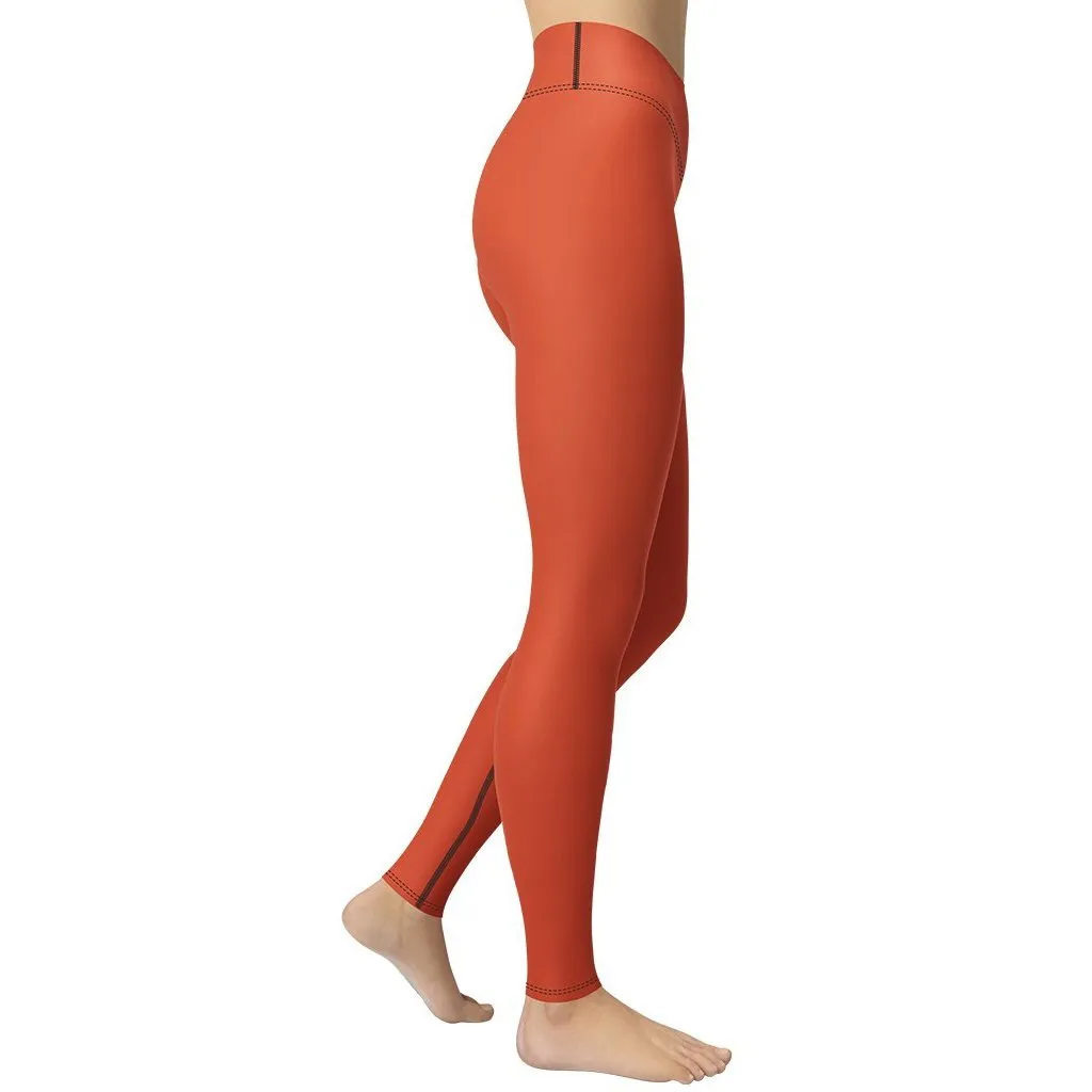 Peachy Red Yoga Leggings