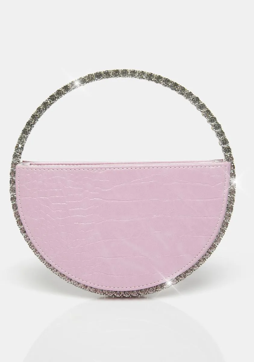 Pink The Alessia Circle Diamante Mini Handbag-