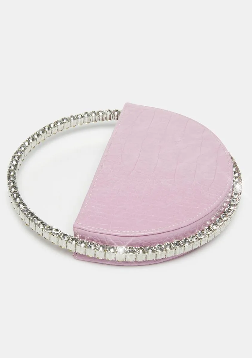 Pink The Alessia Circle Diamante Mini Handbag-