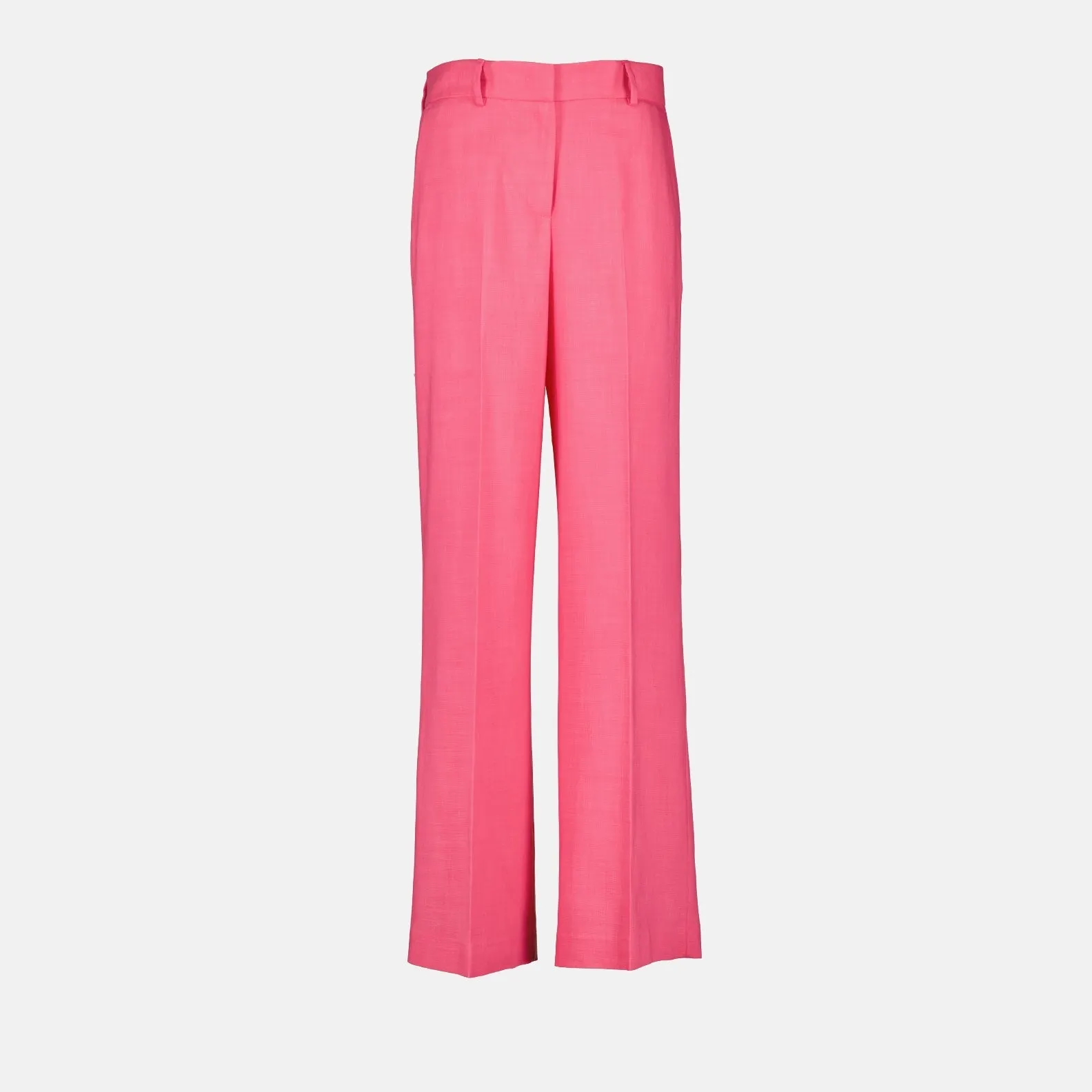 Pink Viscose Straight-Leg Trousers