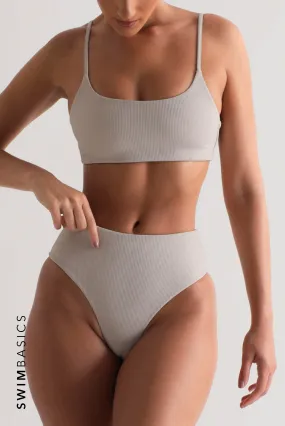 Primary Textured Bikini Top - Light Gray