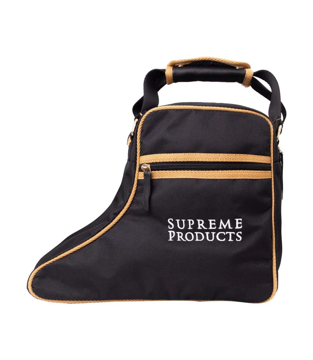 Pro groom leather handled boot bag one size black/gold Supreme Products