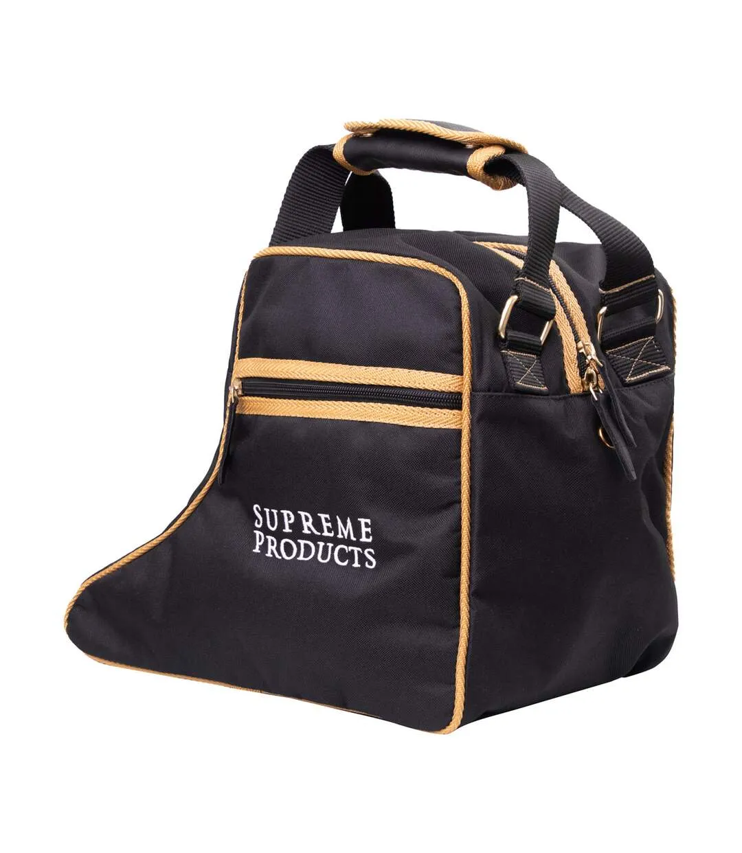 Pro groom leather handled boot bag one size black/gold Supreme Products