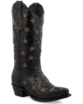 Product Name:  Black Star Women's Marfa Star Inlay Studded Leather Western Boot - Snip Toe