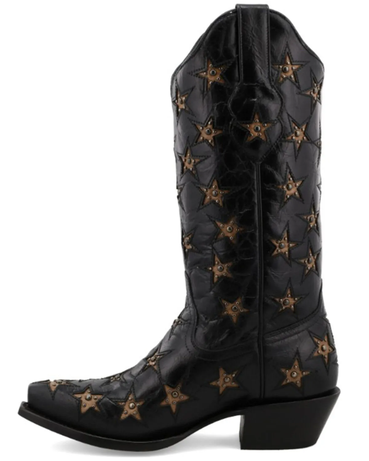 Product Name:  Black Star Women's Marfa Star Inlay Studded Leather Western Boot - Snip Toe