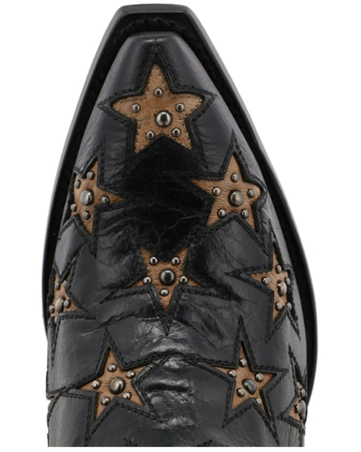 Product Name:  Black Star Women's Marfa Star Inlay Studded Leather Western Boot - Snip Toe