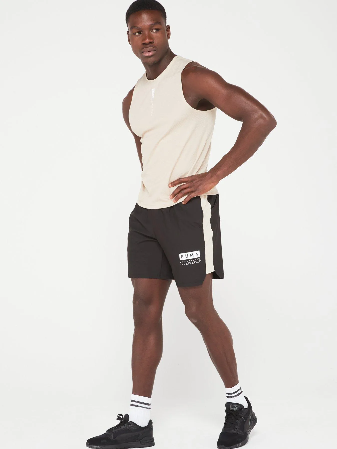 Puma Mens Training Dri - Release Mesh Tank - Beige