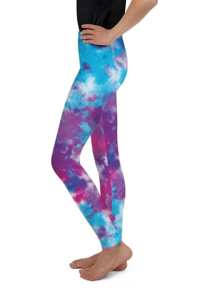 Purple Tie Dye Youth Leggings