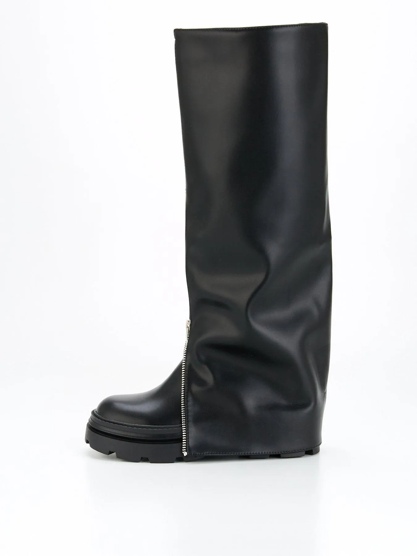 Raid Terrain Zip Detail Knee High Boot - Black