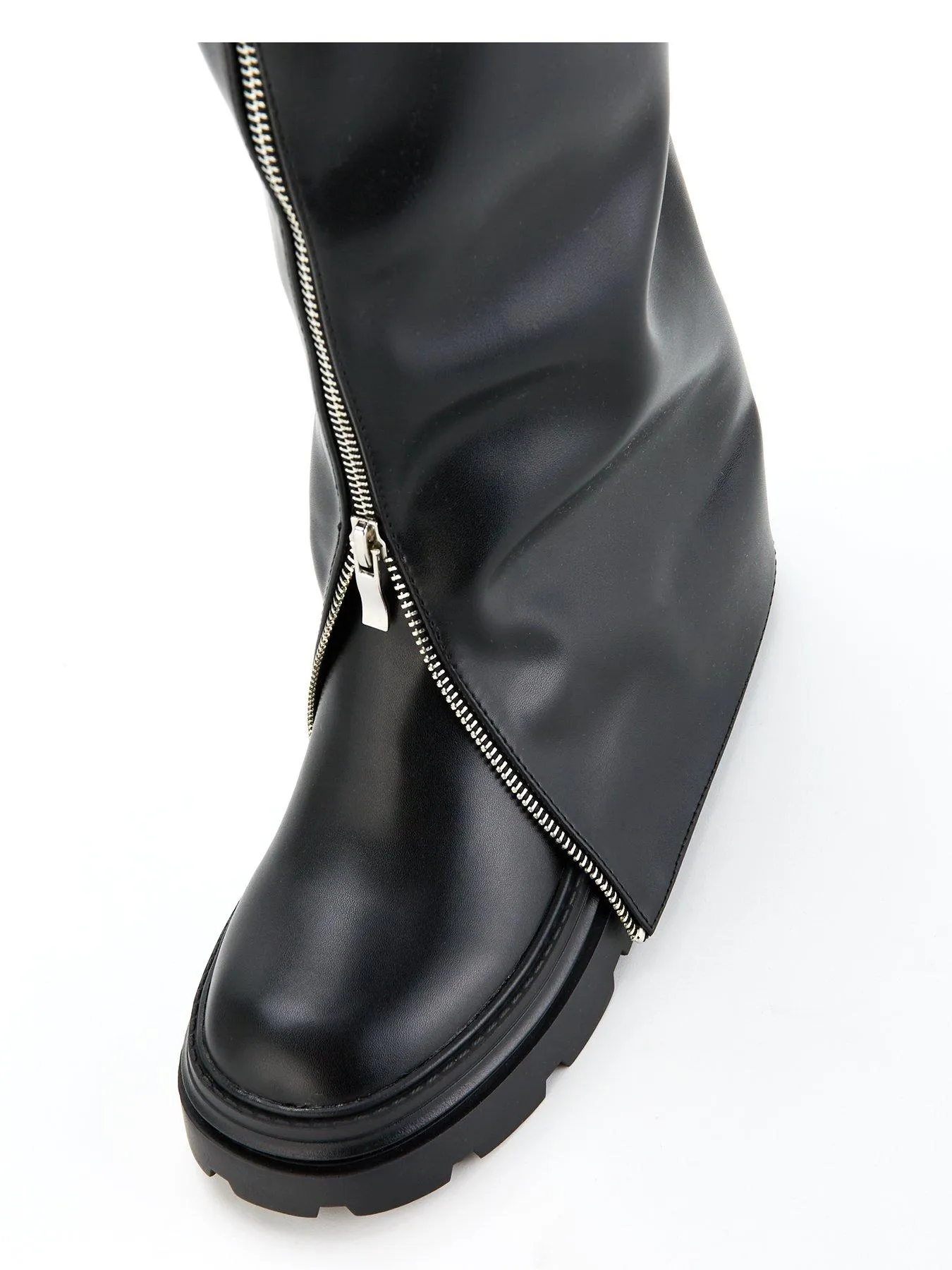 Raid Terrain Zip Detail Knee High Boot - Black