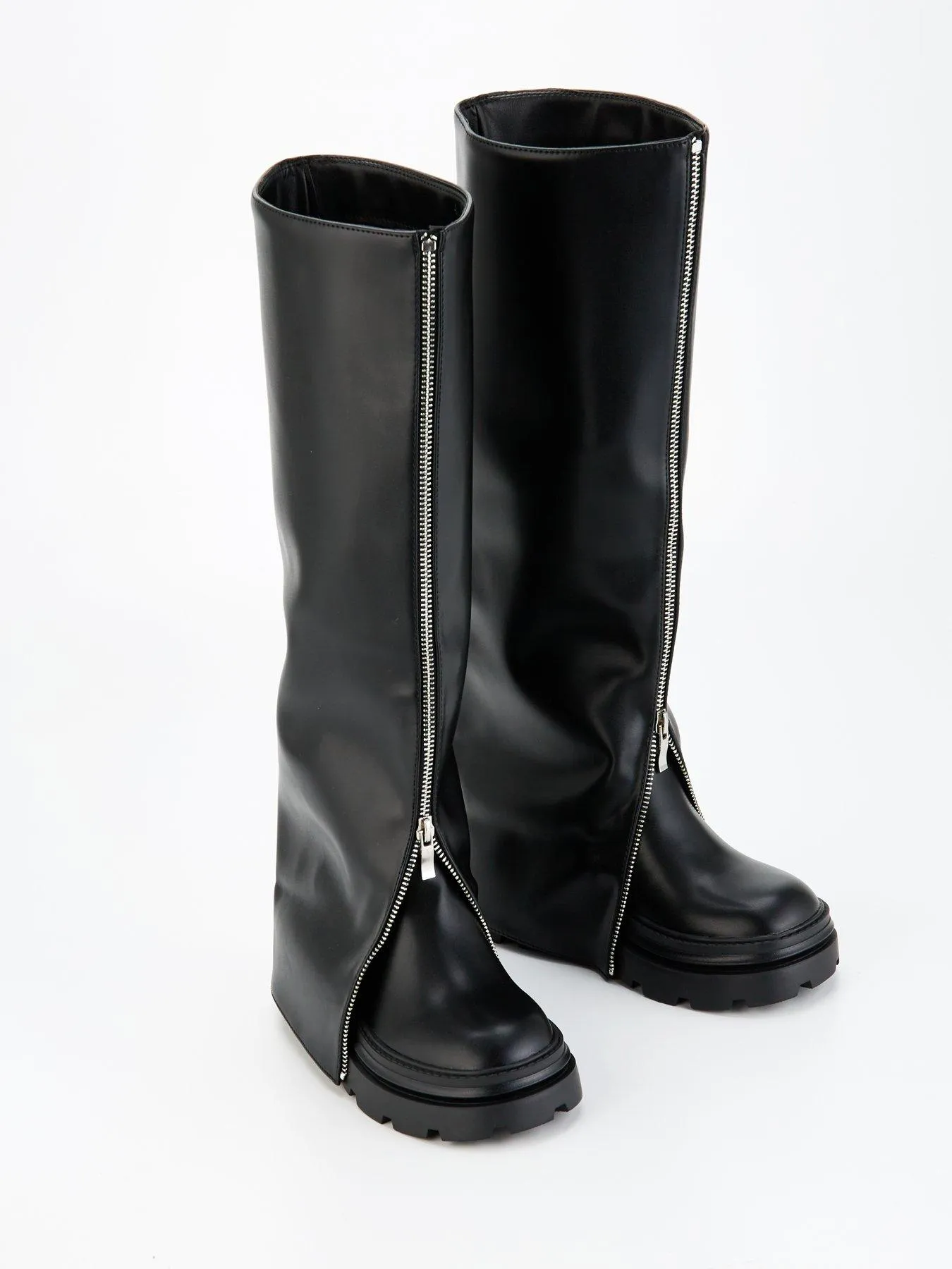 Raid Terrain Zip Detail Knee High Boot - Black