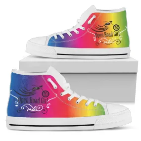 Rainbow Open Road Girl Women's High Top Sneakers