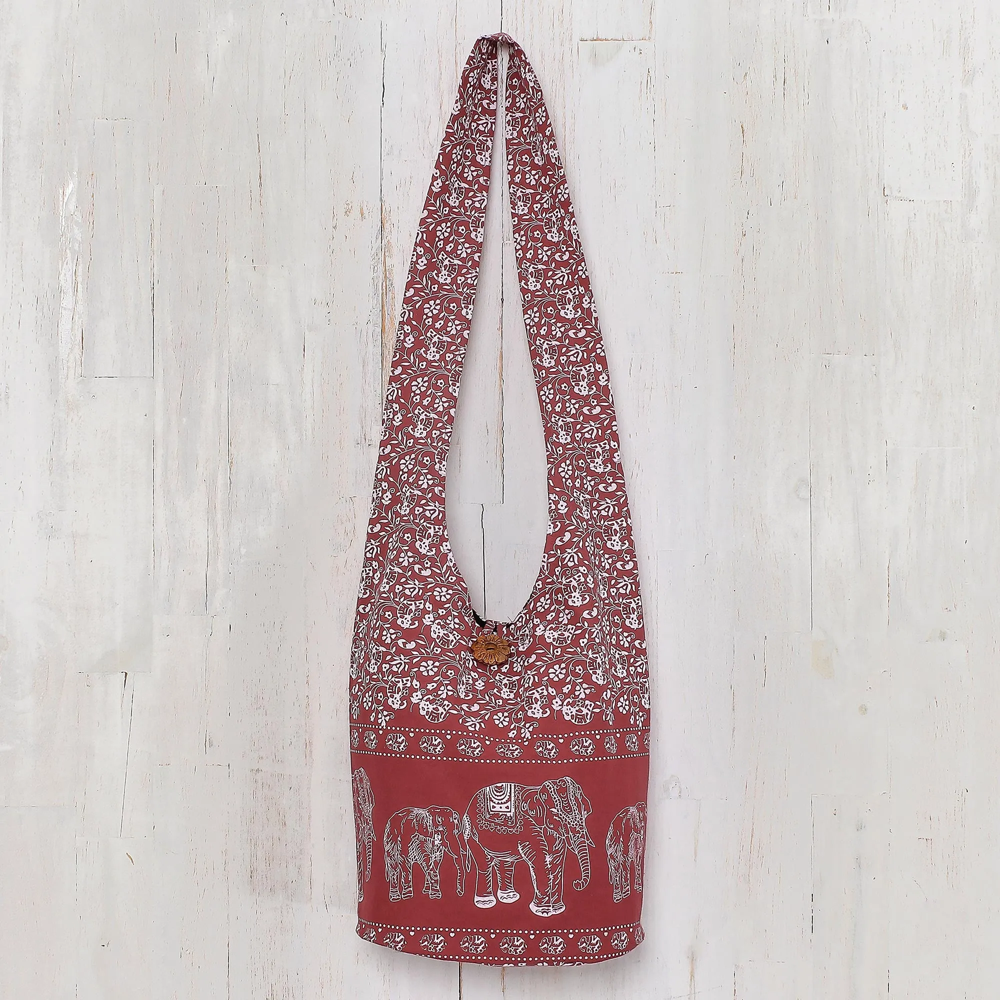 Red Siam Cotton shoulder bag