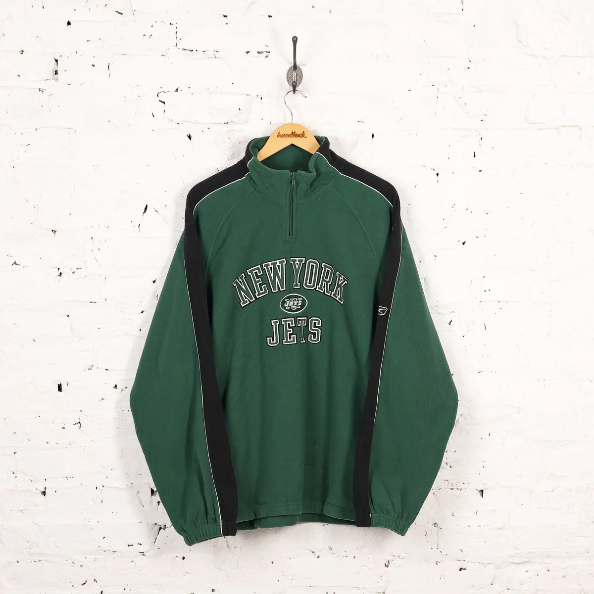 Reebok New York Jets 1/4 Zip Fleece - Green - L