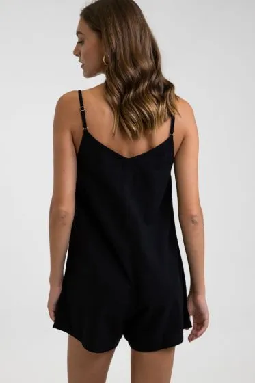 Rhythm Classic Adjustable Womens Romper - Black