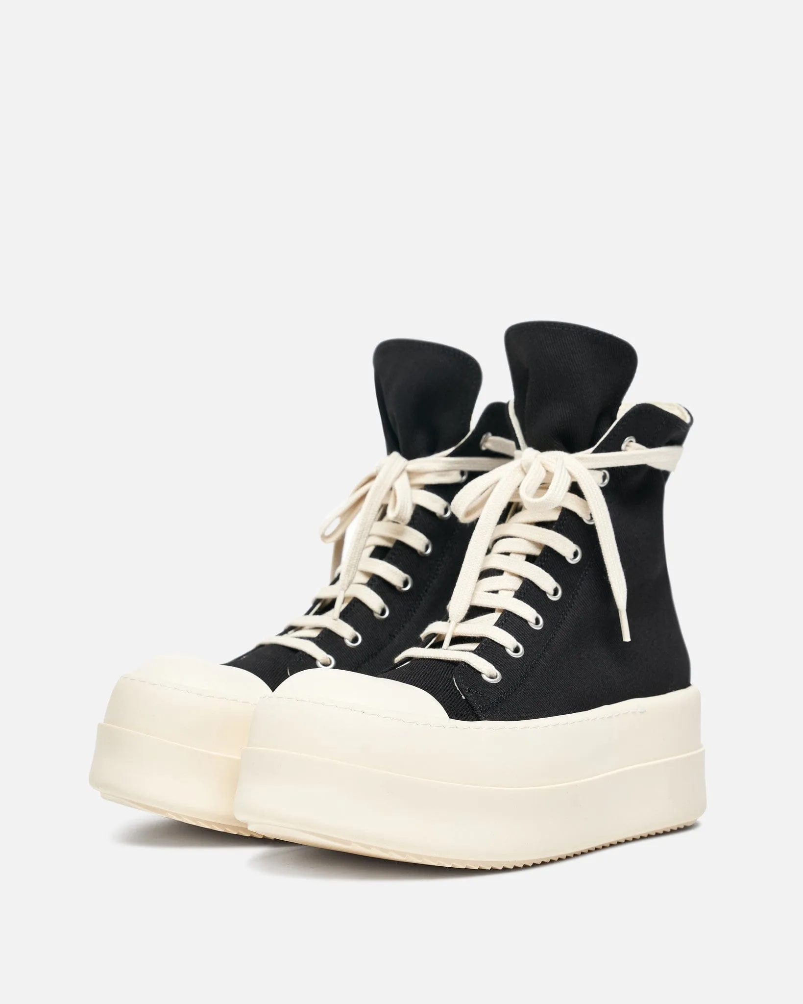 Rick Owens DRKSHDW Women's Mega Bumper Sneakers in Black/Milk