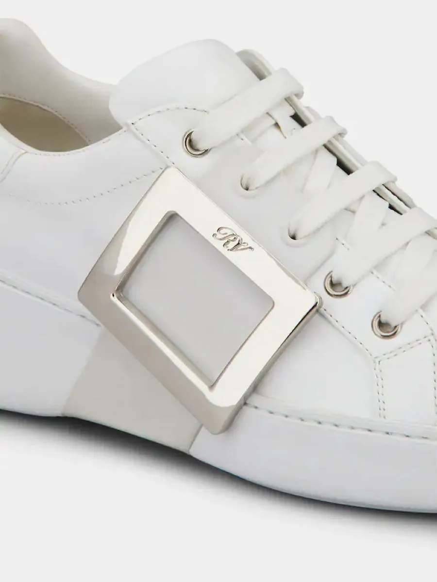 ROGER VIVIER Chic White Leather Skate Sneakers