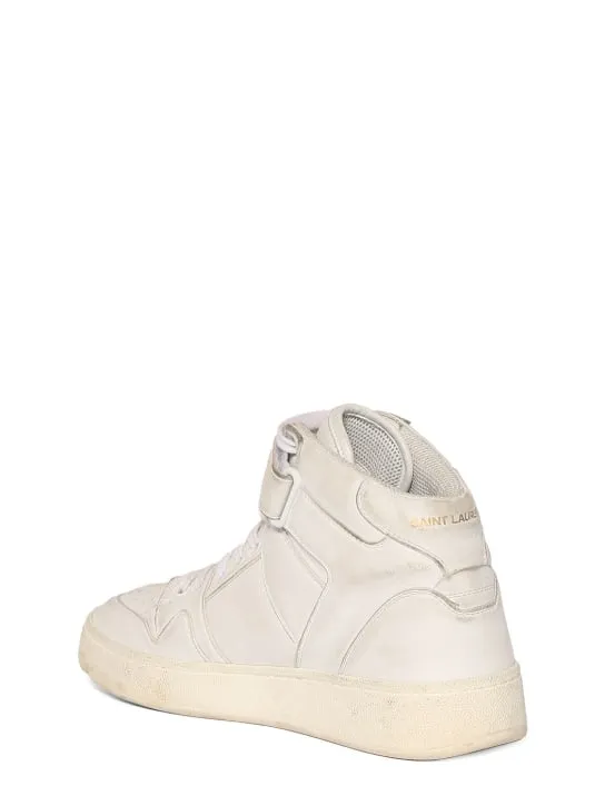 Saint Laurent   Lax leather mid top sneakers 