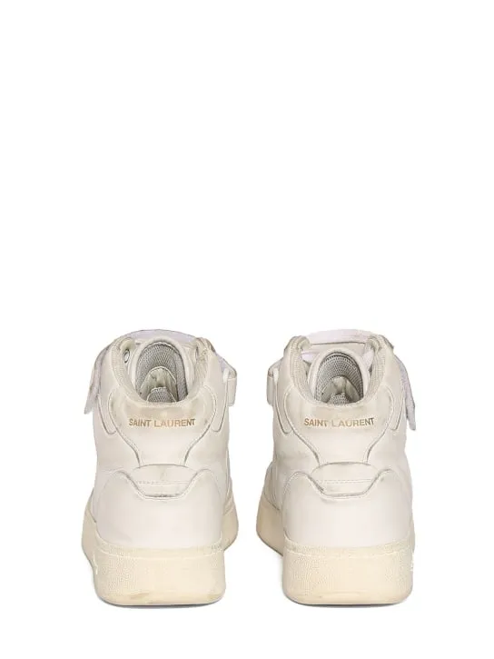 Saint Laurent   Lax leather mid top sneakers 