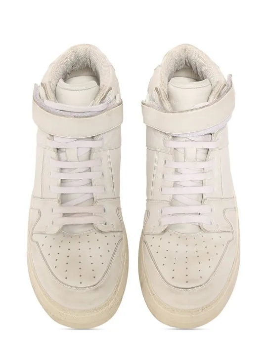 Saint Laurent   Lax leather mid top sneakers 