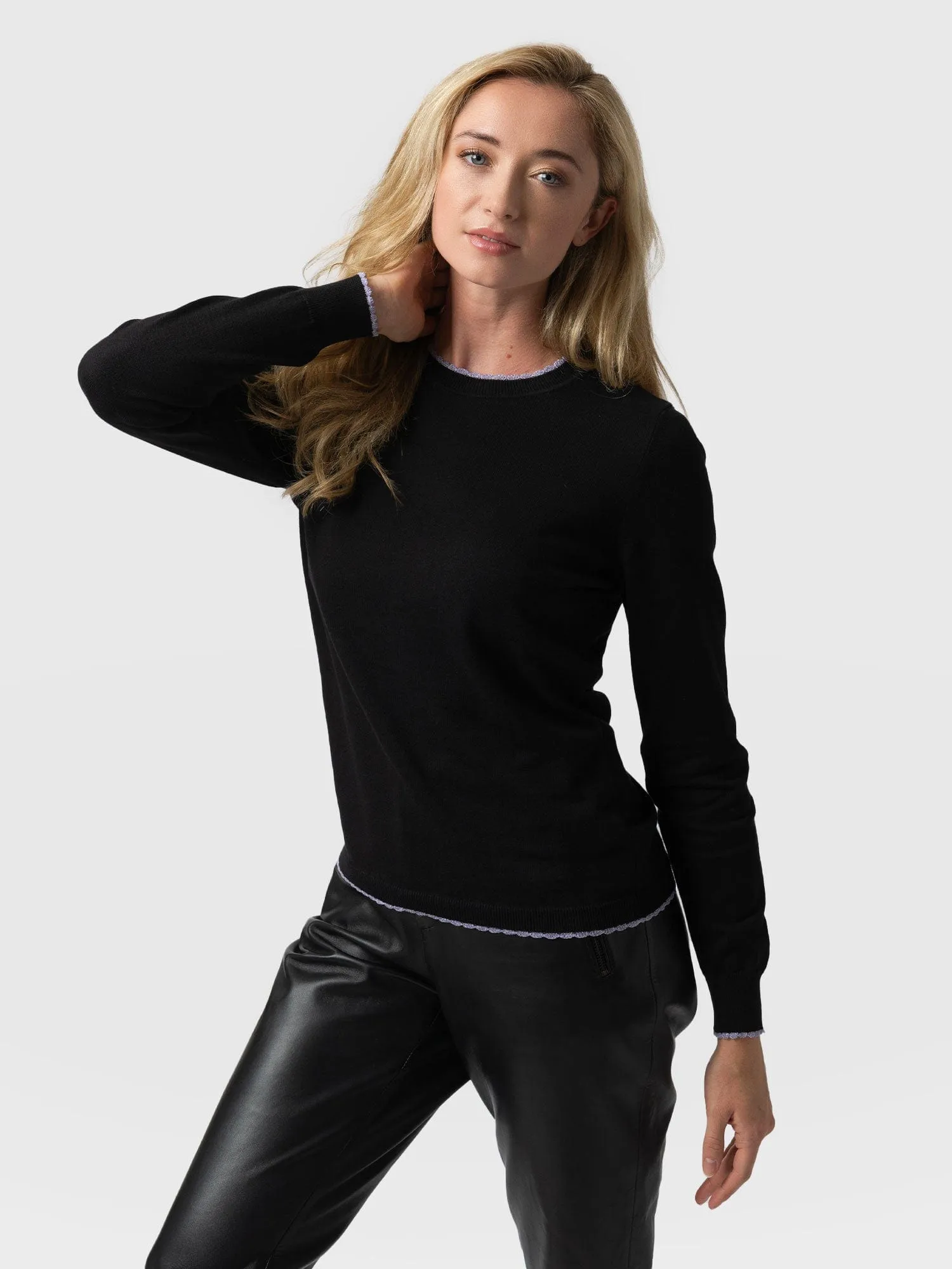 Scallop Edge Jumper - Black