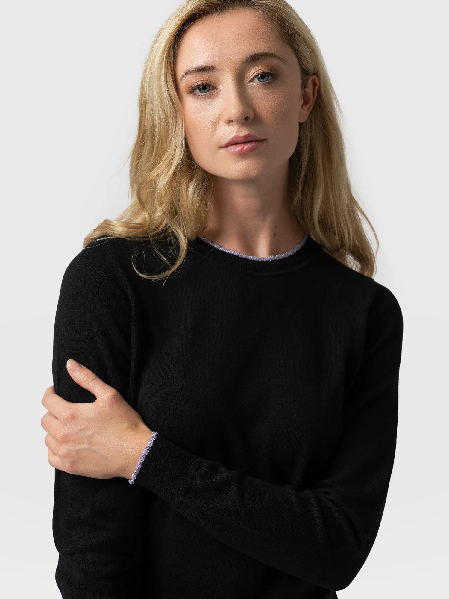 Scallop Edge Jumper - Black