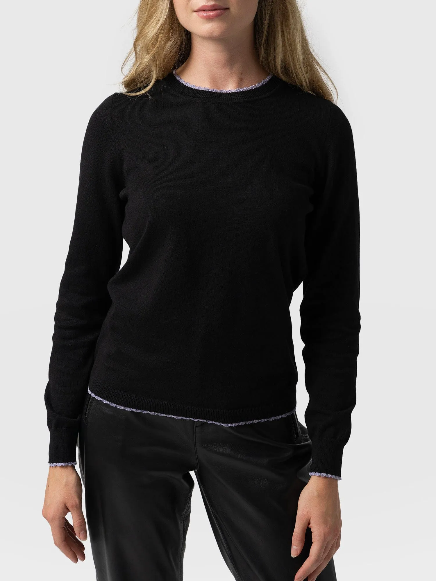 Scallop Edge Jumper - Black