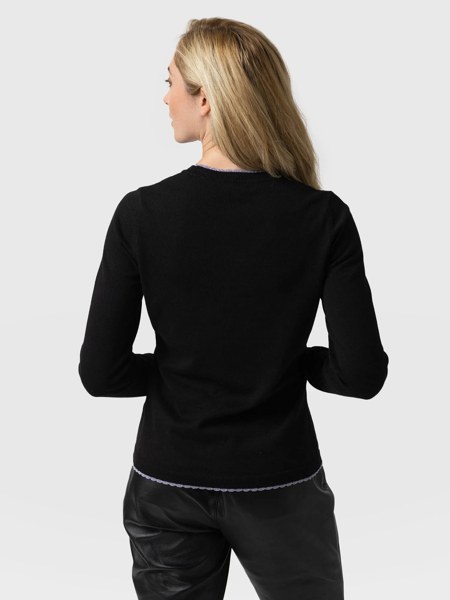 Scallop Edge Jumper - Black