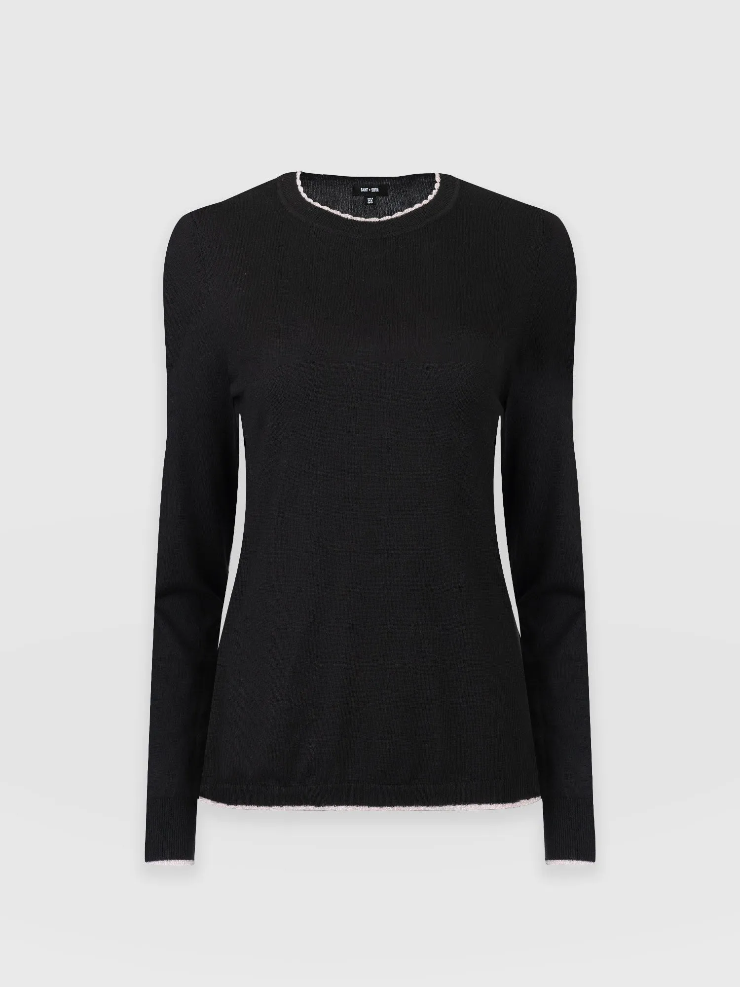 Scallop Edge Jumper - Black