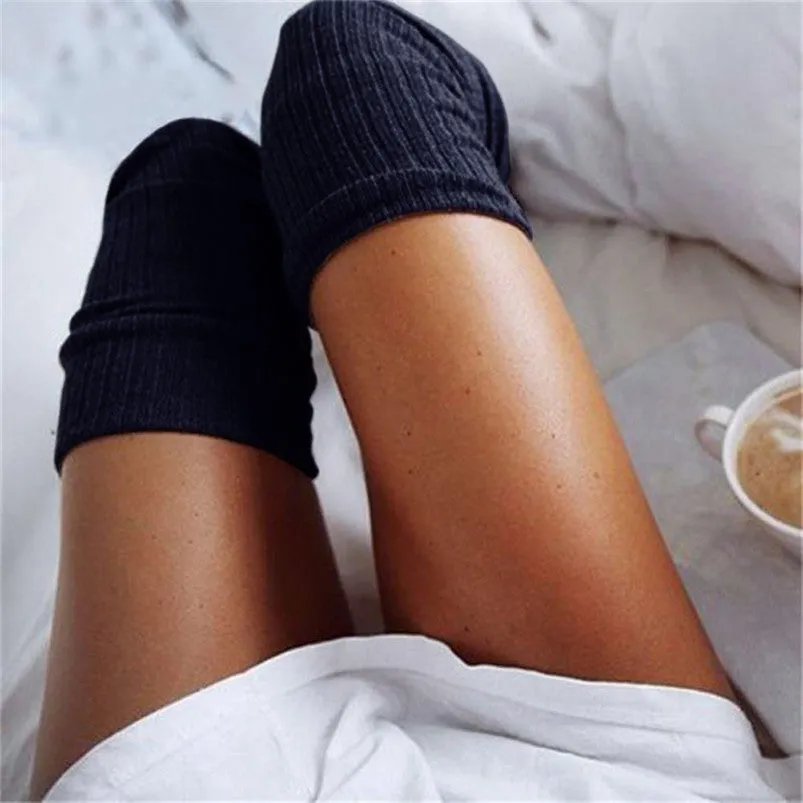 Sexy Stockings Women Knitted Thigh High Stockings Long Boot Warm Stockings Sexy 7 Colors Women's Stockings Feida