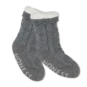 Sherpa Lined Cable Slipper Sock