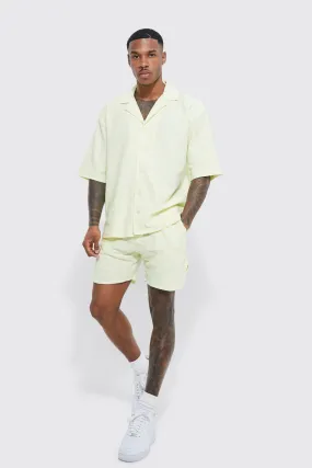 Short Sleeve Ottoman Jersey Shirt And Short | boohooMAN UK