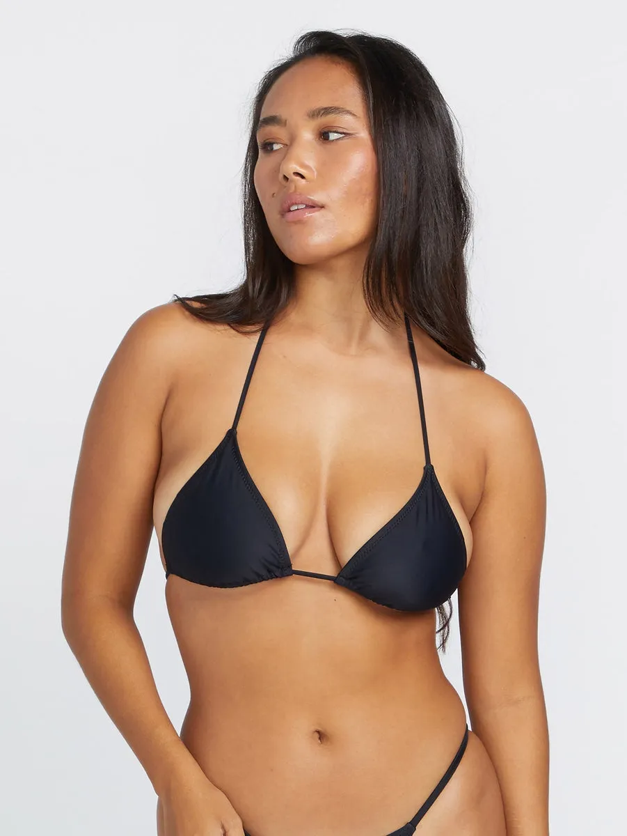 Simply Solid Slide Bikini Top - BLACK