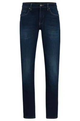 Slim-fit jeans in blue Italian cashmere-touch denim